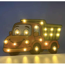 Detská drevená LED lampa Auto Tatrovka