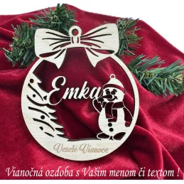 Drevená vianočná ozdoba s...