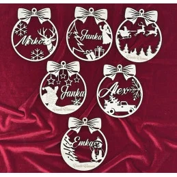 Drevená vianočná ozdoba s menom či textom podľa želania