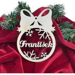 Drevená vianočná ozdoba s menom či textom podľa želania