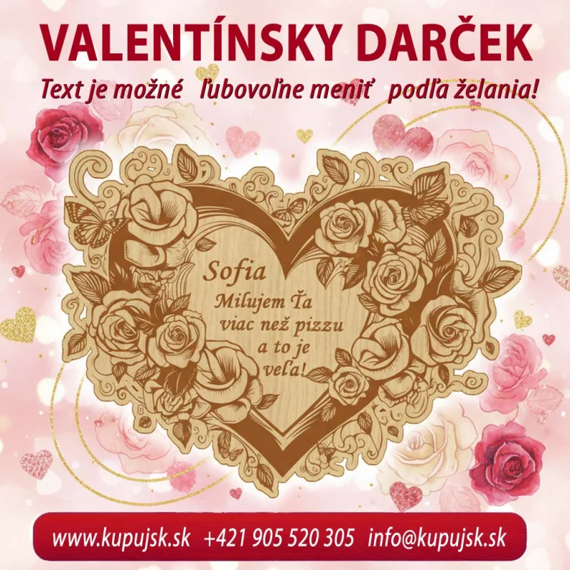 Drevené srdce s vlastným textom