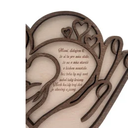 Personalizované drevené srdce s vlastným textom pre mamu