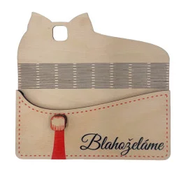 Luxusná drevená obálka na peniaze s vlastným textom