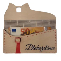 Luxusná drevená obálka na peniaze s vlastným textom