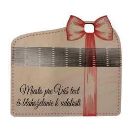Luxusná drevená obálka na peniaze s vlastným textom