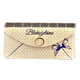 Luxusná drevená obálka na peniaze s vlastným textom