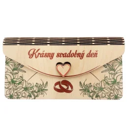 Luxusná drevená obálka na peniaze s vlastným textom