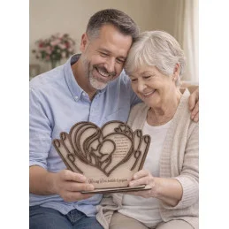 Personalizované drevené srdce s vlastným textom pre mamu