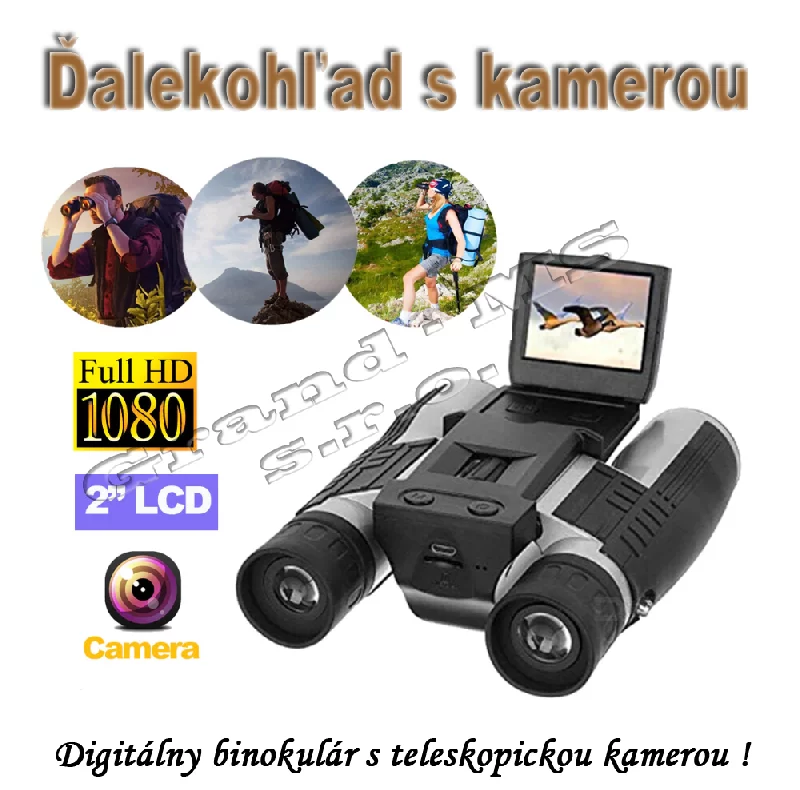 Digitálny ďalekohľad s teleskopickou videokamerou FS608 HD 1080P 12X32 Zoom