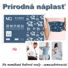Samozahrievacia prírodná náplasť na bedrovú chrbticu - až 40° C