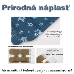 Samozahrievacia prírodná náplasť na bedrovú chrbticu - až 40° C