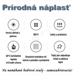 Samozahrievacia prírodná náplasť na bedrovú chrbticu - až 40° C